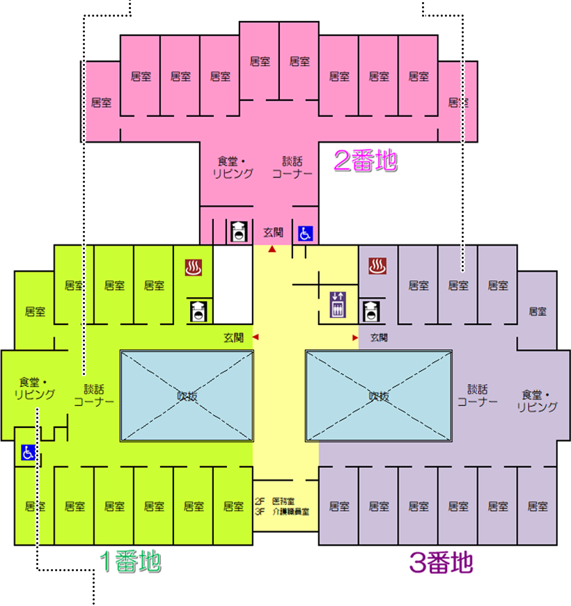 特別養護老人ホーム シェ・モア　2階の館内図